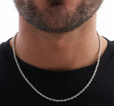 Debonair 3mm Silver Rope Necklace