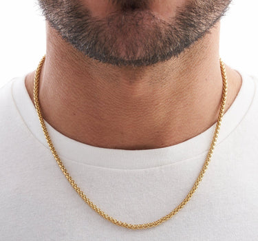 Intricate 3mm Golden Wheat Chain