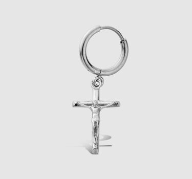 The Silver Crucifix Earring